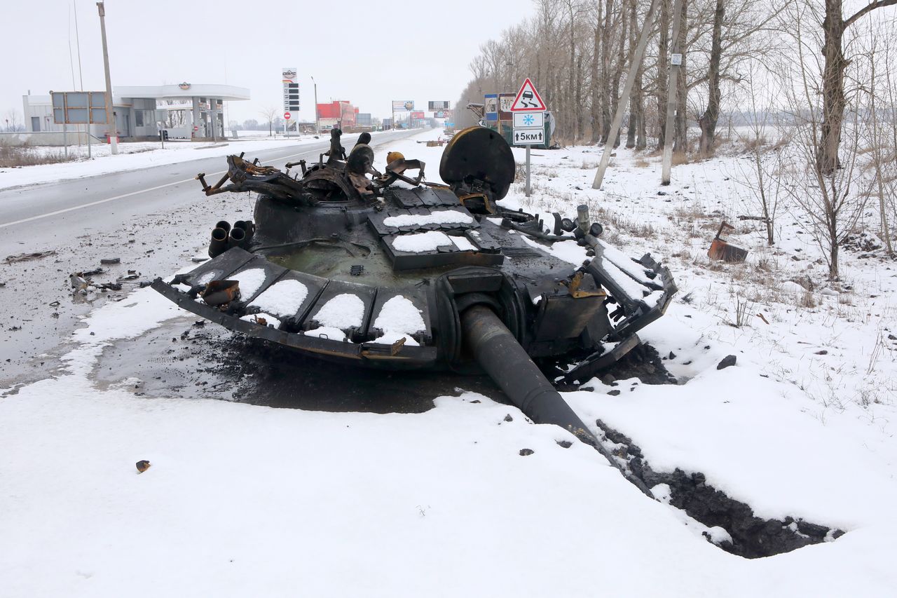 Zniszczony rosyjski czołg T-90