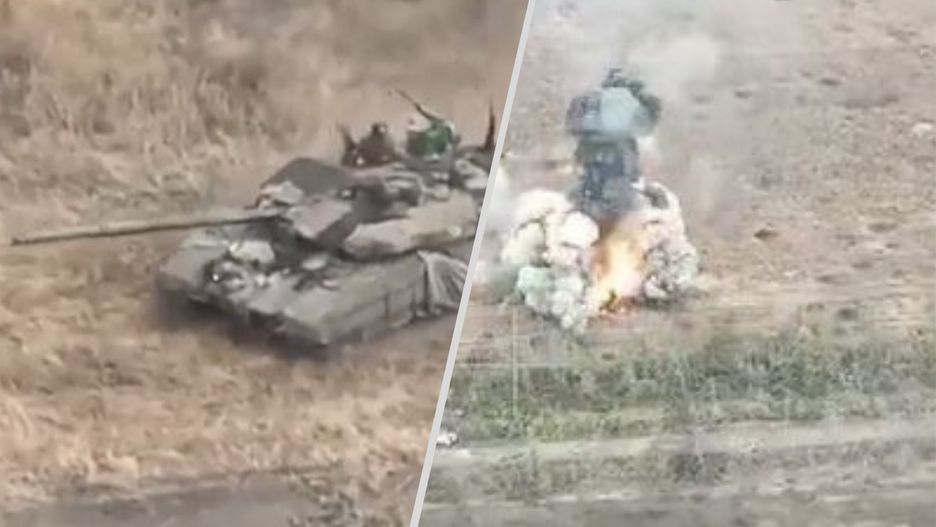 Zniszczony przez Ukraińców rosyjski czołg T-90M