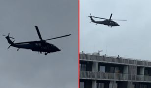 Wojskowe helikoptery nad Warszawą. Black Hawki nagrane na Woli