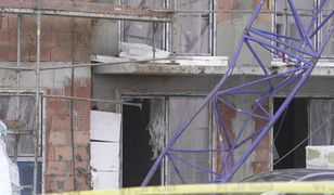 Wichura przewróciła dźwig w Krakowie. Nagranie z miejsca zdarzenia