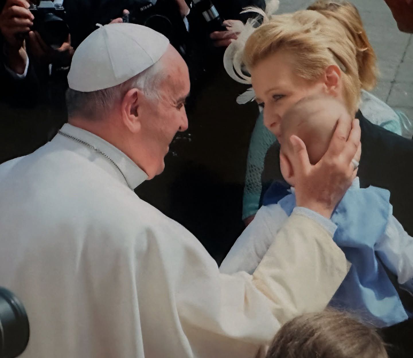 Małgorzata Kożuchowska i papież Franciszek 