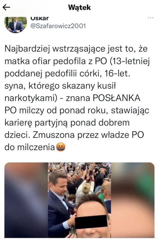 Szafarowicz ujawnił fakt molestowania małotetnich