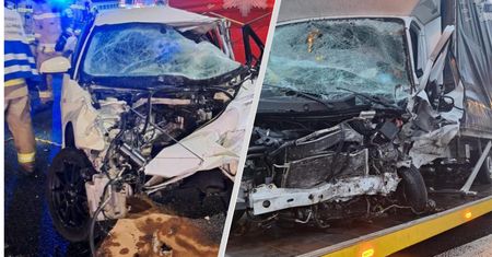 Czołowe zderzenie na A4. Przerażające zdjęcia z miejsca zdarzenia