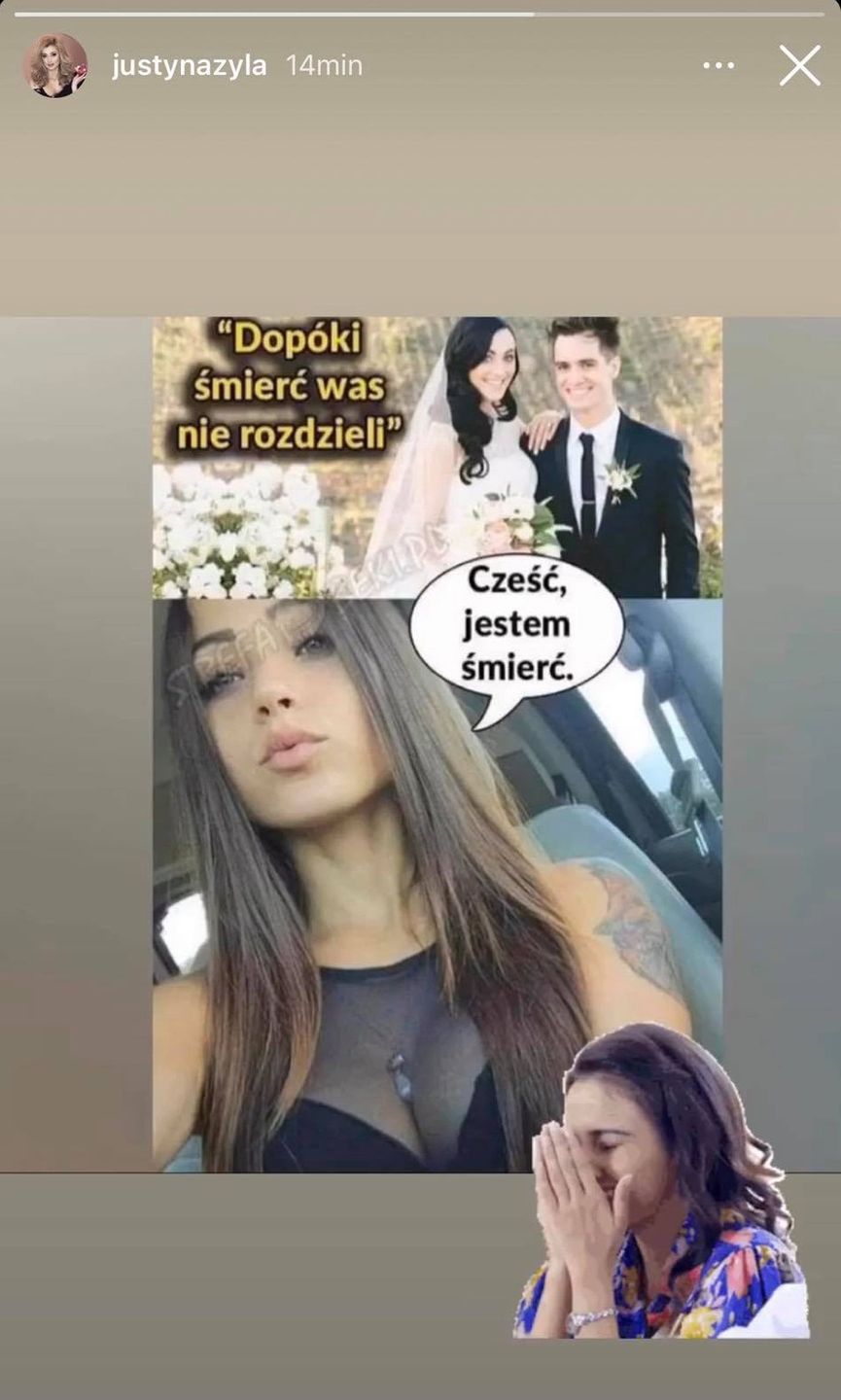 Justyna Żyła udostępnia mema o zdradzie małżeńskiej. Ma dystans?