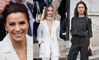 Gwiazdy lansują się na paryskim pokazie: wytworna Eva Longoria, eteryczna Rosie Huntington-Whiteley, stylowa Olga Kurylenko