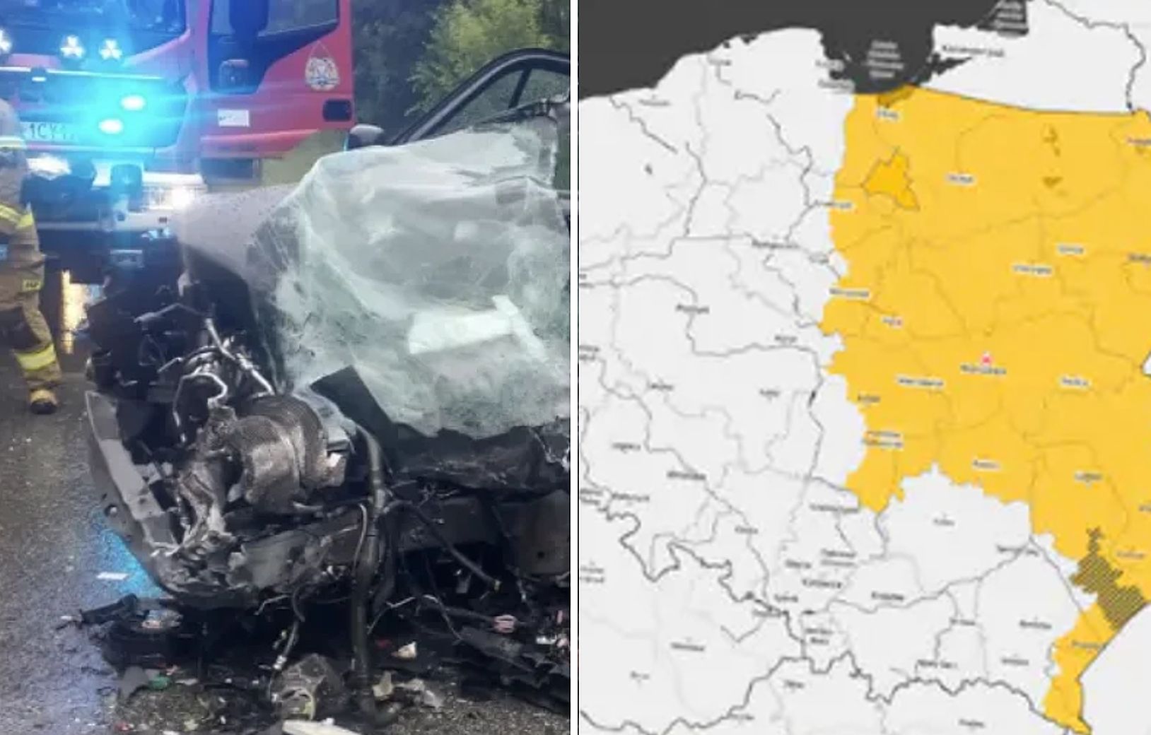 Tragiczny wypadek w Łódzkiem i alerty pogodowe w Polsce