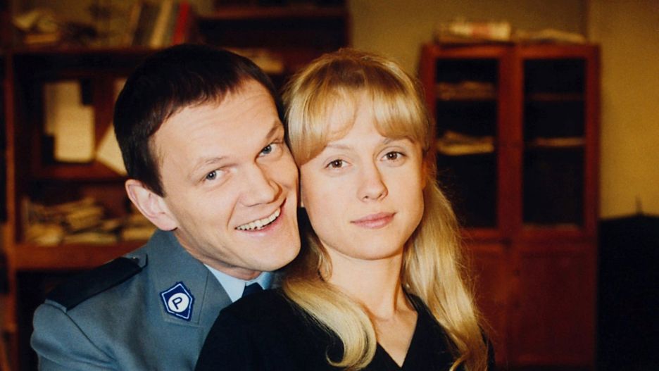 Aleksandra Woźniak i Cezary Pazura na planie "13. posterunku"