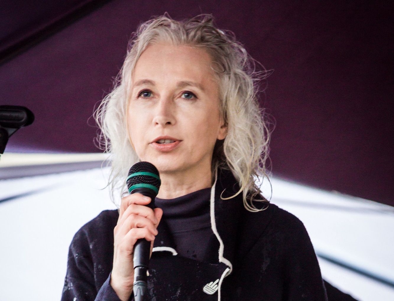 Manuela Gretkowska na czarnym proteście w październiku 2016 r.
