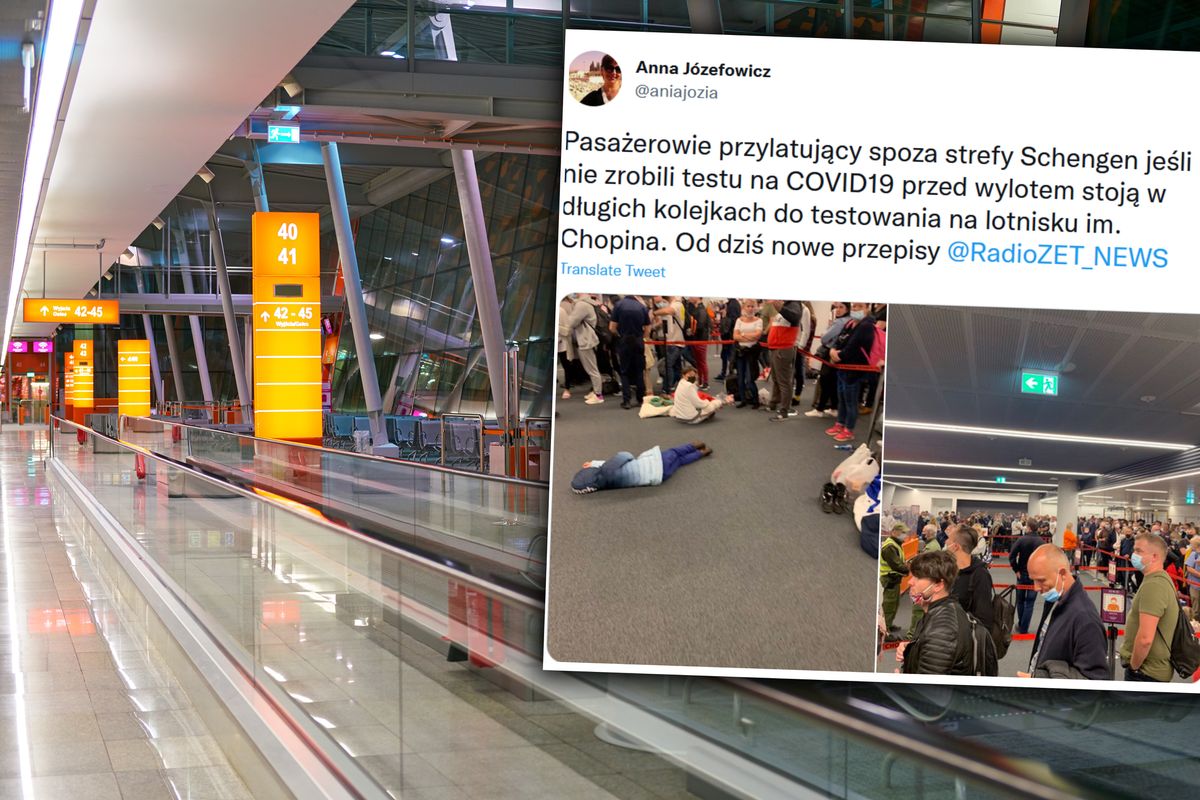 Chaos na lotnisku Chopina w Warszawie 