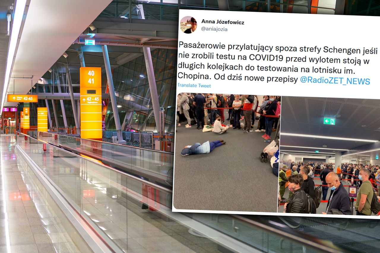 Chaos i olbrzymie kolejki na lotnisku. To efekt zmiany przepisów