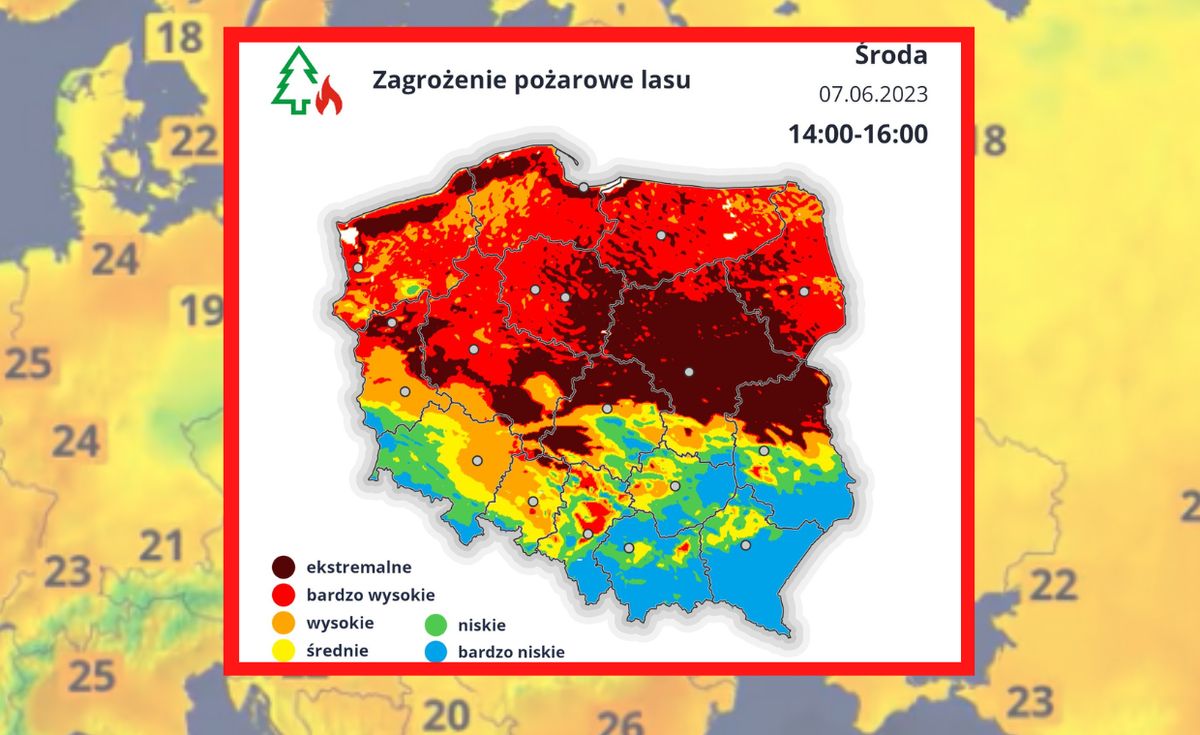 W niektórych częściach Polski zagrożenie pożarem jest ekstremalne