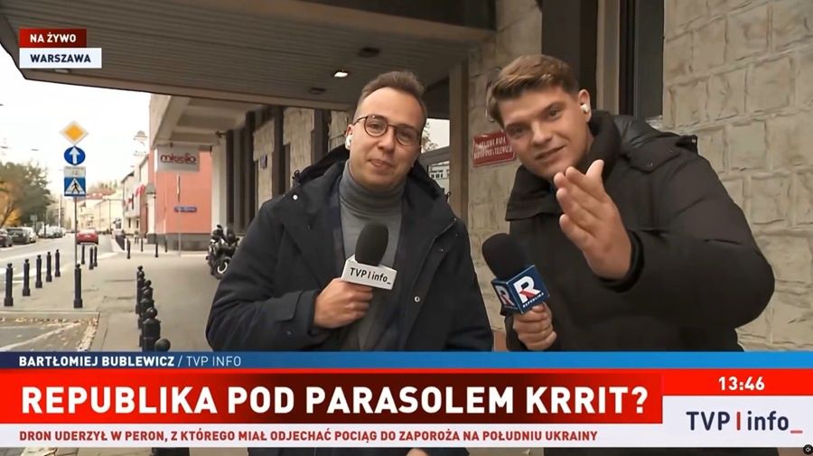 Reporter Republiki zakłócił relację w TVP Info. "Michał, dajmy spokój. Nie jest to potrzebne"