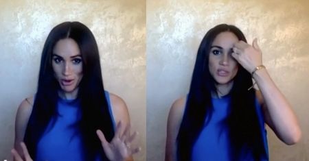 "Inspirująca" Meghan Markle żywo gestykuluje, apelując do kobiet: "LUDZKOŚĆ DESPERACKO WAS POTRZEBUJE"
