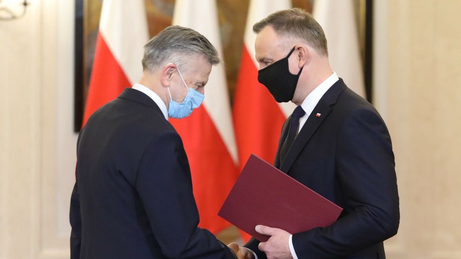 Prof. Andrzej Zybertowicz i prezydent Andrzej Duda