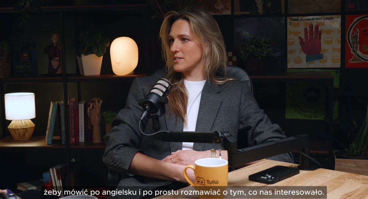 Aleksandra Żebrowska podczas rozmowy