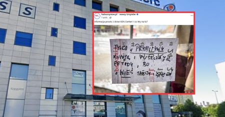 Karteczka na galerii handlowej. Dosadne słowa w sylwestra