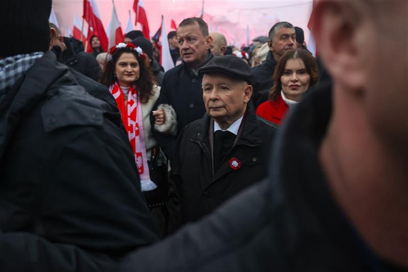 Jarosław Kaczyński na Marszu Niepodległości.