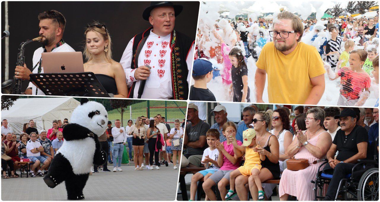 Wielka wakacyjna Potupajka w  Bobowej. Na plenerowej scenie gwiazdy muzyki weselnej, przed sceną tłumy słuchaczy