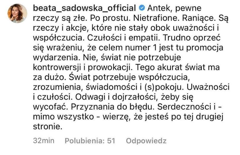 Celebryci krytykują oświadczenie Antka Królikowskiego