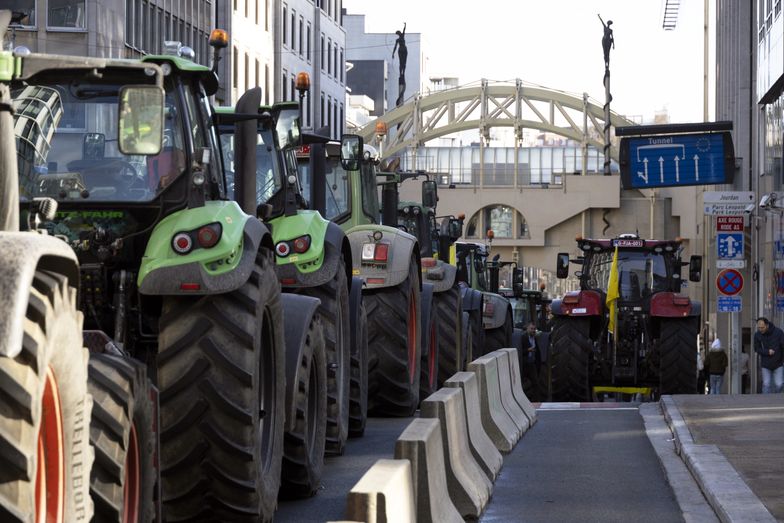 Protesty rolników w Brukseli. "Najpierw produkcja, potem import".