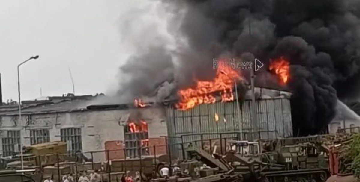 Pożar magazynów w Gieorgijewsku