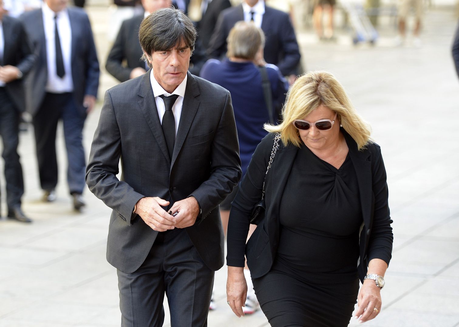 Gerhard Mayer-Vorfelder Memorial Service
STUTTGART, GERMANY - AUGUST 27: Joachim Loew and his wife Daniela Loew attend the Gerhard Mayer-Vorfelder Memorial Service at St. Eberhard chruch on August 27, 2015 in Stuttgart, Germany.  (Photo by Daniel Kopatsch/Bongarts/Getty Images)
Daniel Kopatsch
Politics, Soccer, Human Interest