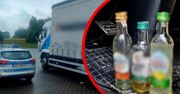 Tir jechał całą szerokością autostrady. Kierowca pił wódkę w kabinie
