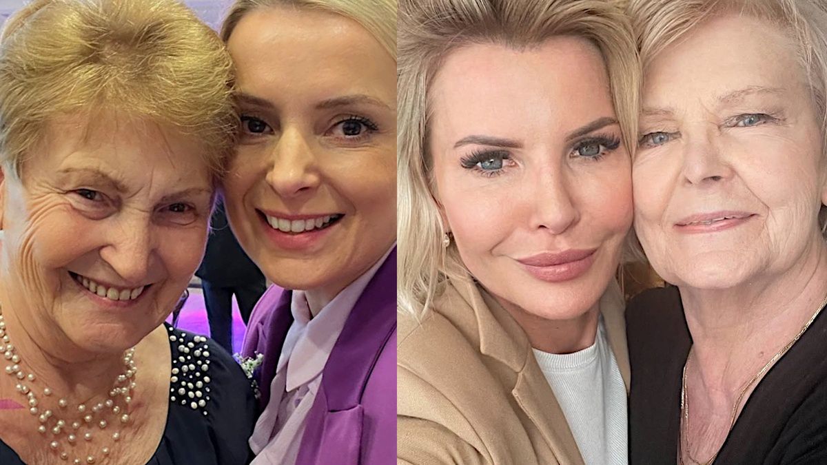 Halina Mlynkova i Joanna Racewicz z mamami