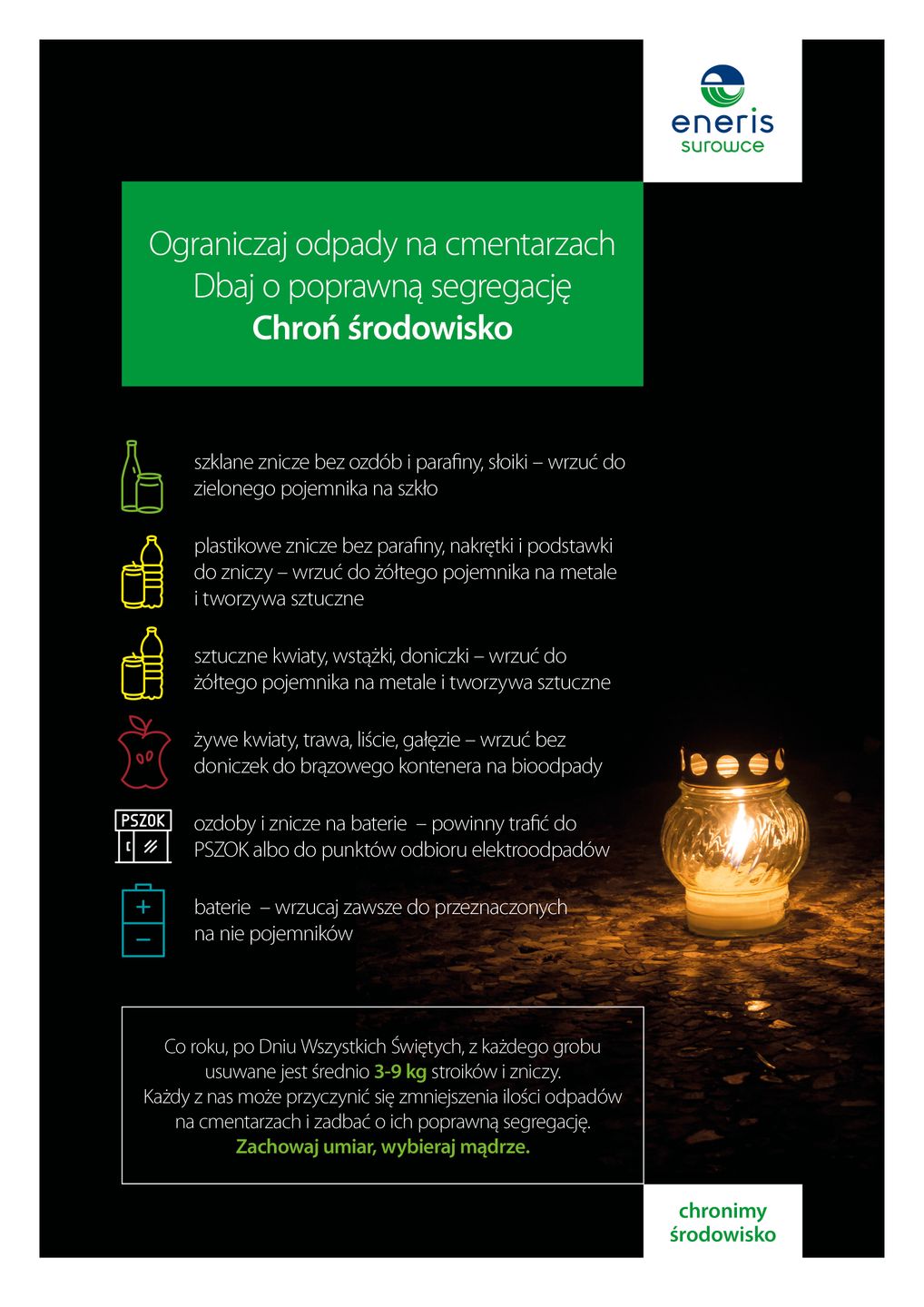 Segregacja odpadów na cmentarzach