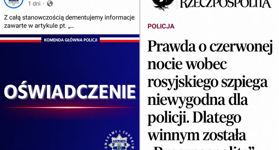 Policja zarzuca "Rzeczpospolitej" nierzetelność ws. Rubcowa. Redakcja odpowiada