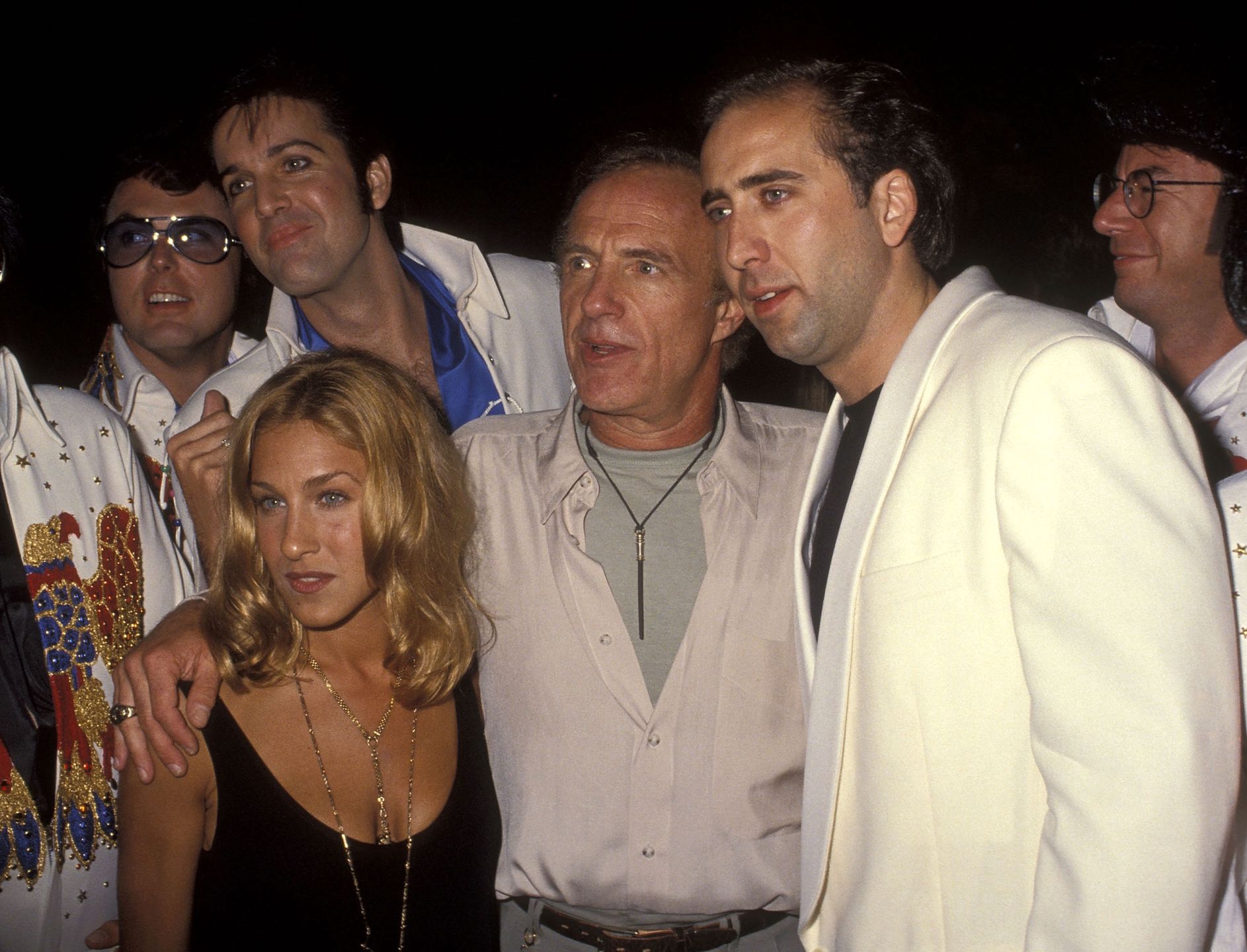 Ron Galella Archive - File Photos 2011Actress Sarah Jessica Parker, actor James Caan and actor Nicoals Cage attend the "Honeymoon in Vegas" Hollywood Premiere on August 25, 1992 at Mann's Chinese Theatre in Hollywood, California. (Photo by Ron Galella, Ltd./Ron Galella Collection via Getty Images)Ron Galella, Ltd.