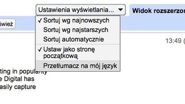Google Reader przetłumaczy wiadomości z innych języków 1