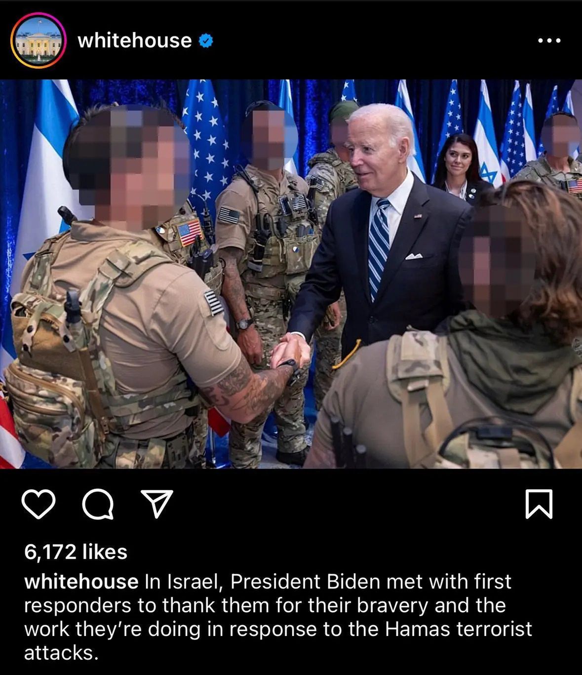 President Joe Biden with Delta Force soldiers