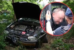 Alfa romeo wjechała w las. Pijanego kierowcę zatrzymali ludzie
