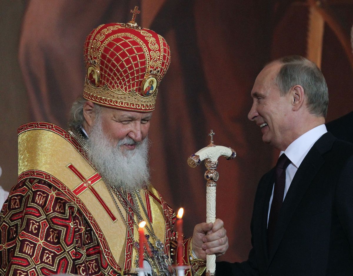 Na zdjęciu patriarcha moskiewski i całej Rusi Cyryl i rosyjski dyktator Władimir Putin 