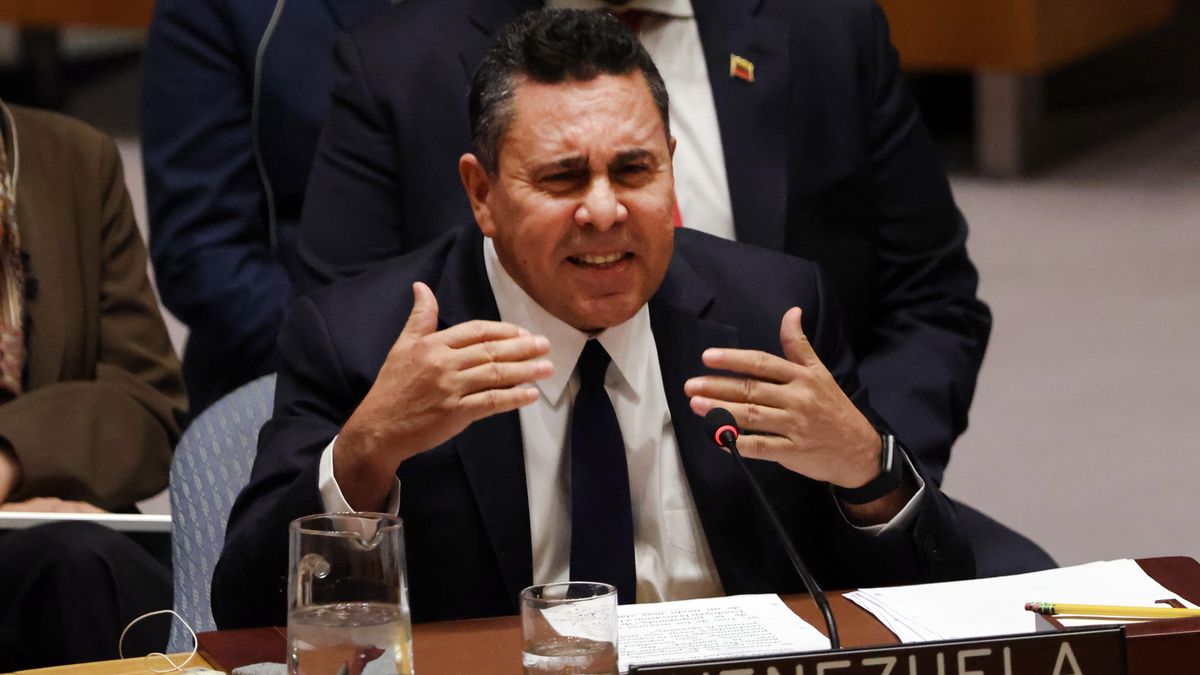 NEW YORK, NEW YORK - DECEMBER 23: Samuel Reinaldo Moncada Acosta, the Permanent Representative of Venezuela to the United Nations, speaks during an emergency United Nations (U.N.) Security Council meeting regarding the situation in Venezuela on December 23, 2025, in New York City. Venezuelan officials formally requested the meeting last week, pointing to U.S. maritime actions and oil sanctions. (Photo by Spencer Platt/Getty Images)
