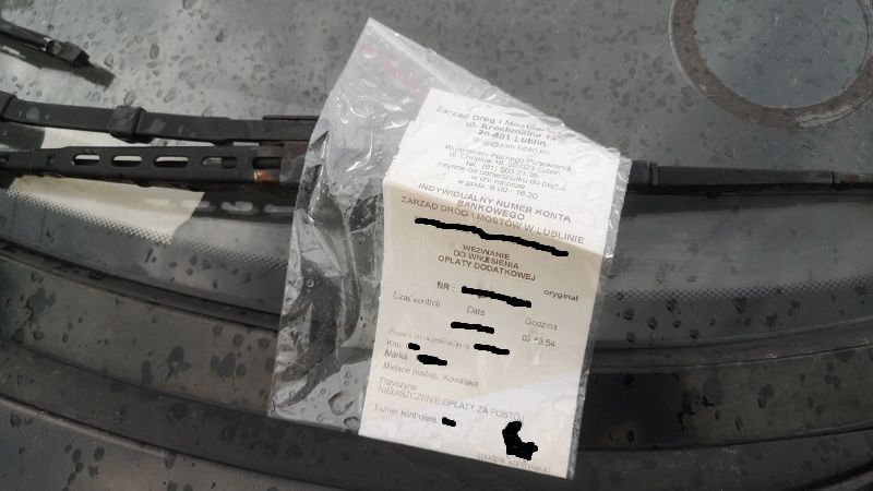 Mandat za brak biletu w Strefie Płatnego Parkowania w Lublinie
