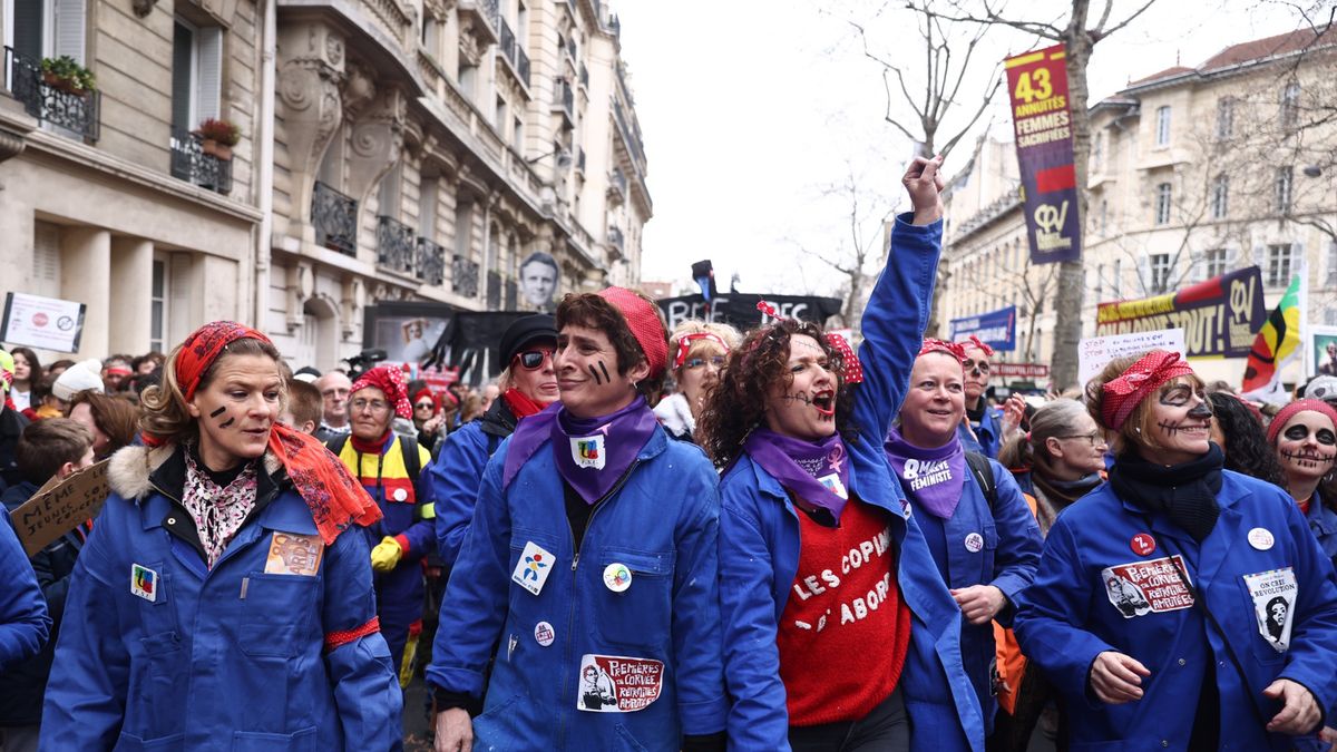 Protest przeciwników reformy emerytalnej w Paryżu, 7 marca