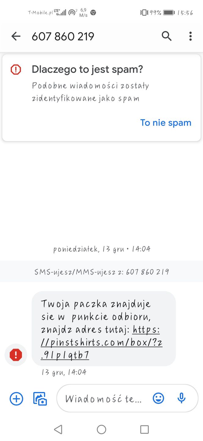 Fałszywy sms