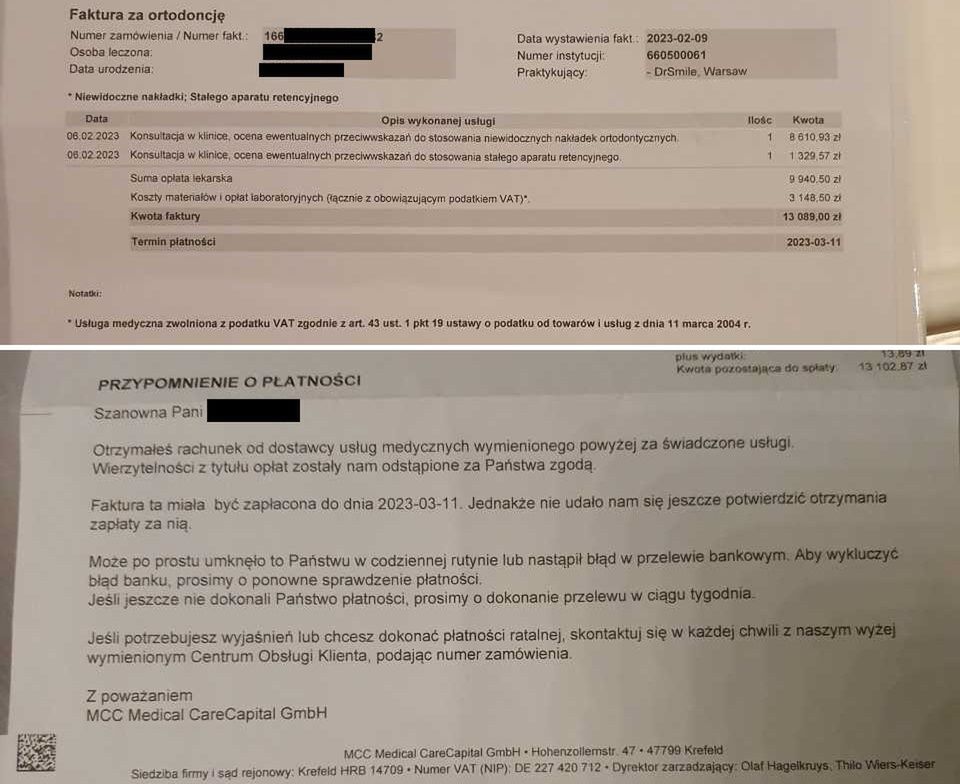 Takie faktury zaczęła przychodzić do Marty