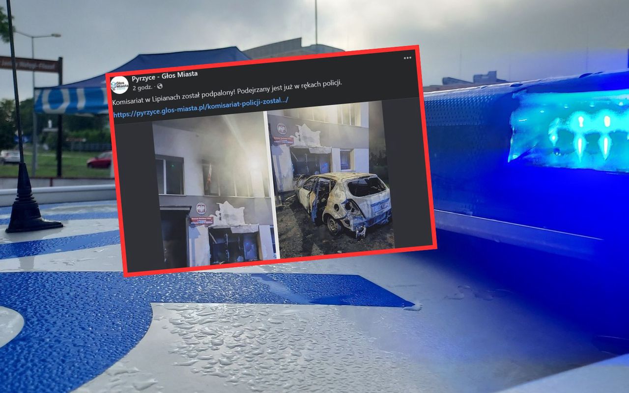 Komisariat podpalony, radiowóz spłonął. Koszmar pod Pyrzycami