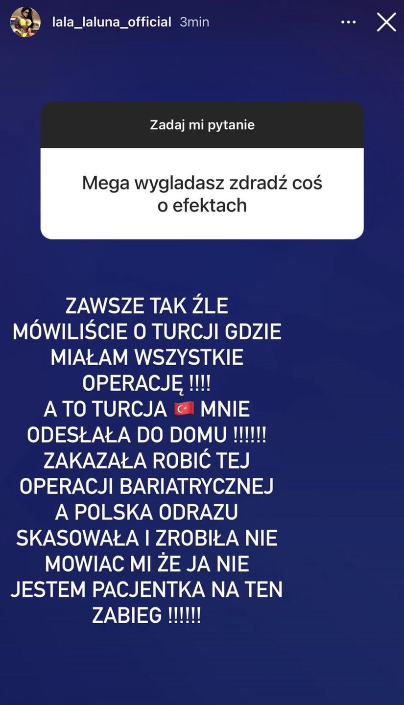 Laluna narzeka po operacji bariatrycznej 