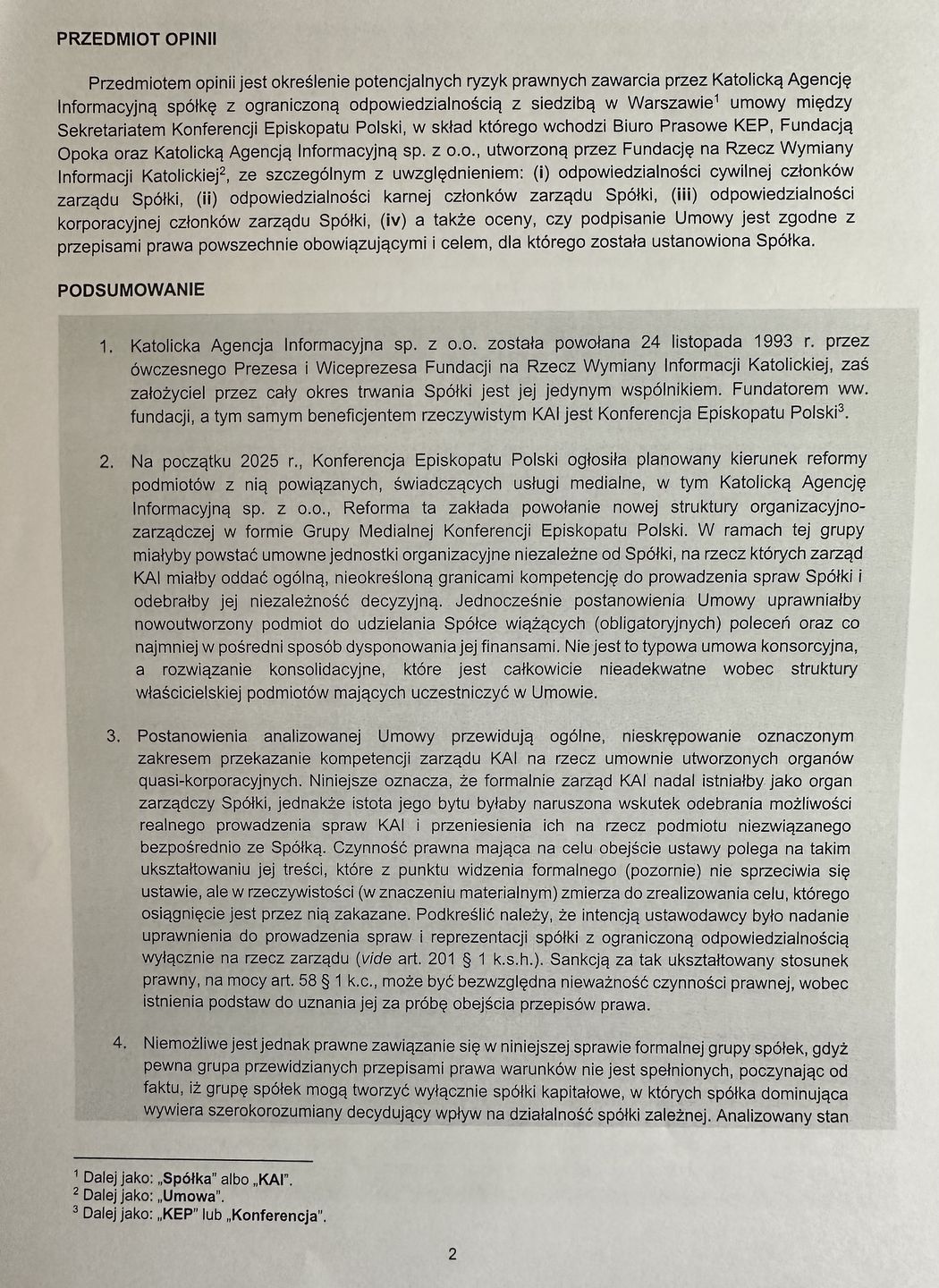 Fragment opinii prawnej prof. Michała Królikowskiego