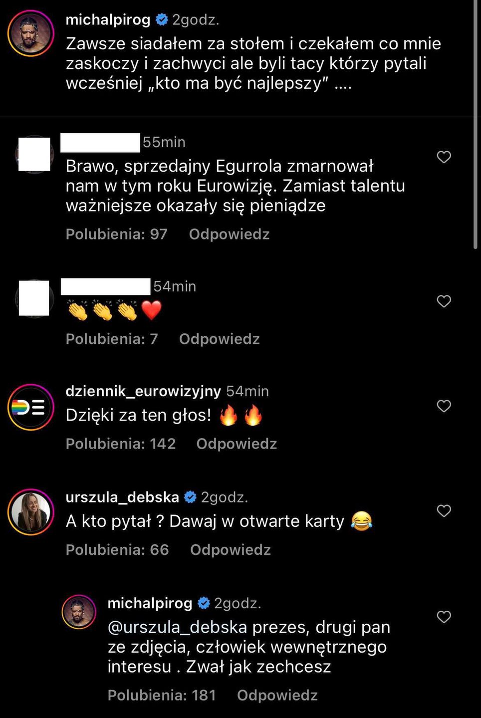 Eurowizja 2023. Michał Piróg miażdży Augustina Egurrolę