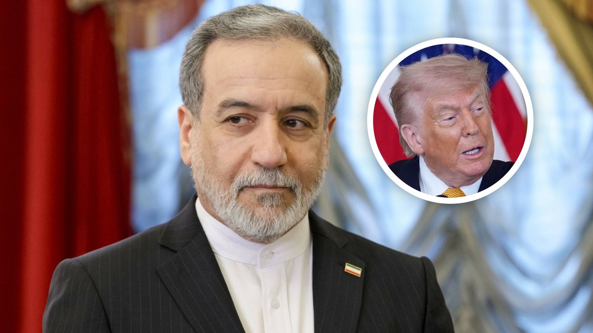 Szef MSZ Iranu Seyyed Abbas Aragczi (L) i prezydent USA Donald