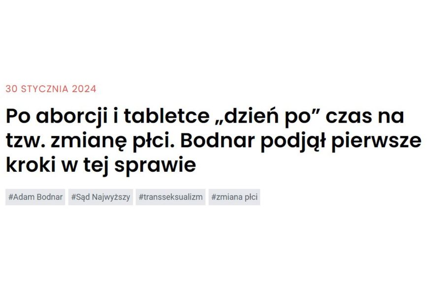 Adam Bodnar o korekcie płci