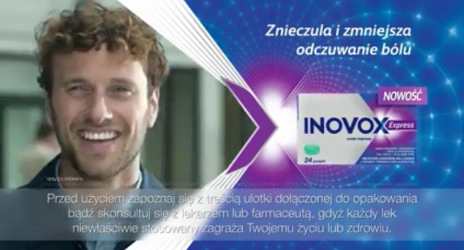 Inovox Express reklamowany jako „express na ból gardła” (wideo)