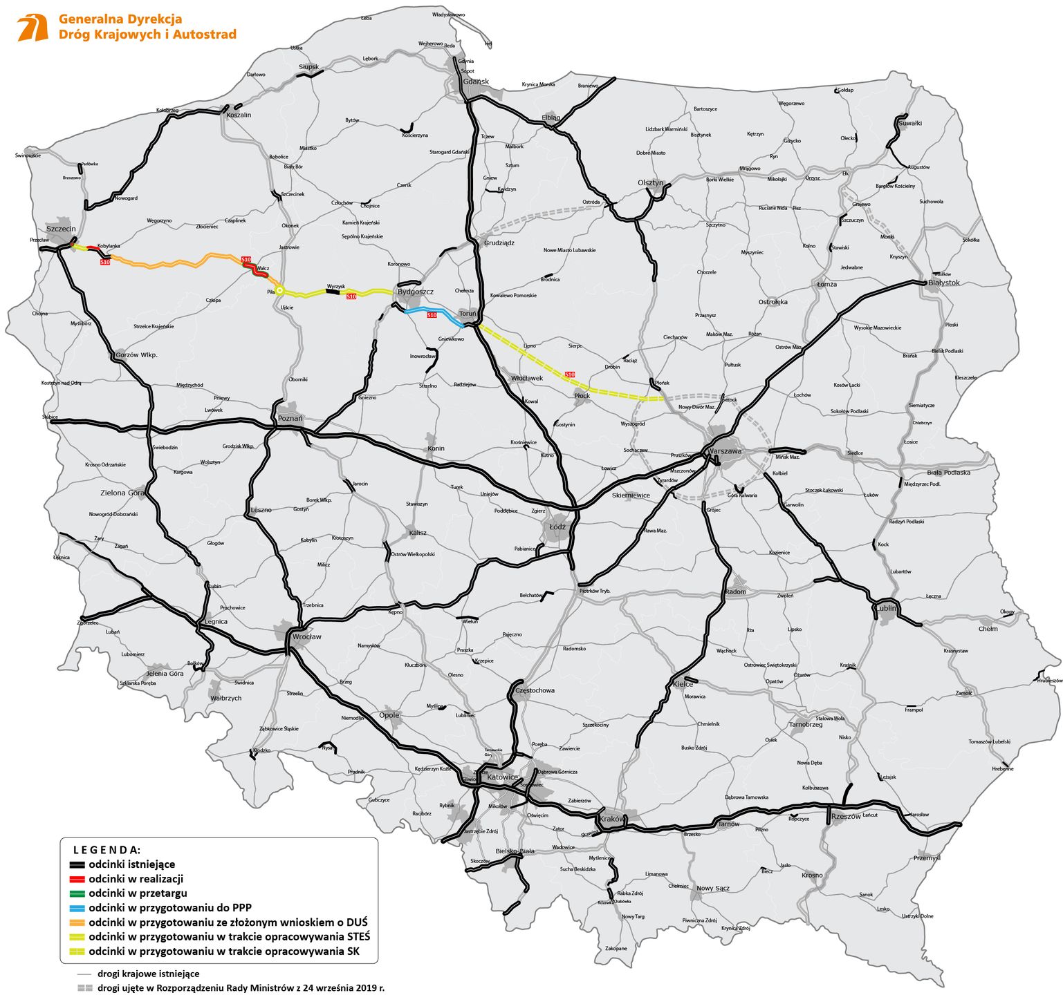 Planowany przebieg drogi S10