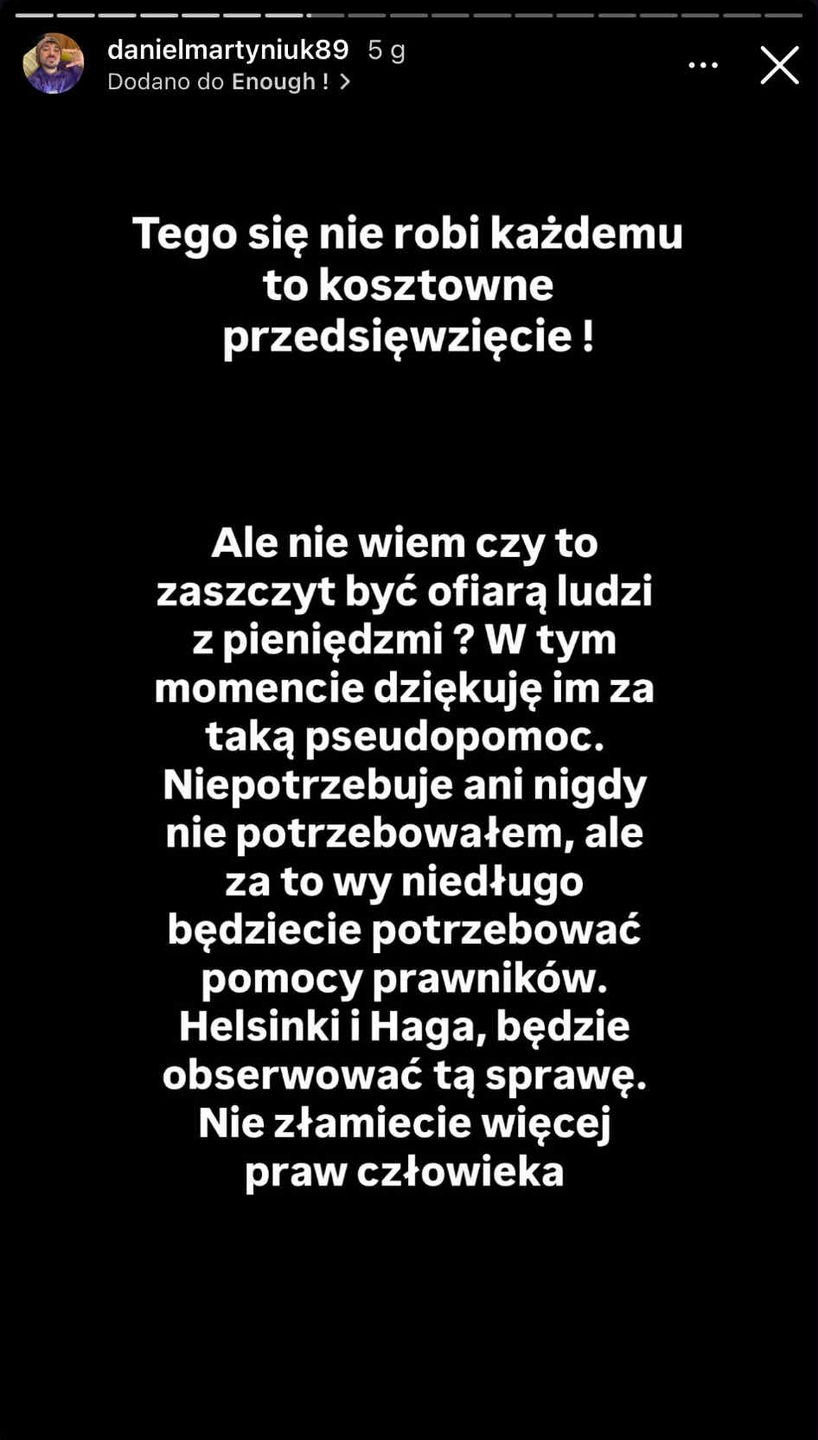Nocne wpisy Daniela Martyniuka