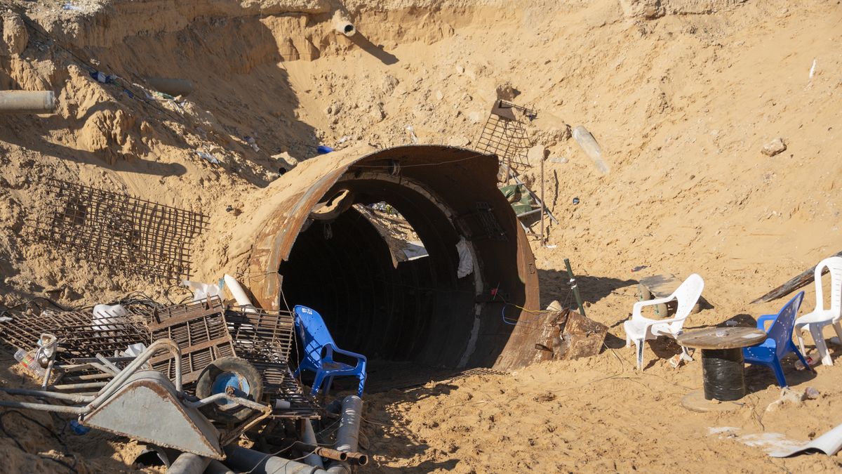 NORTHERN GAZA, GAZA - JANUARY 07: An entrance shaft to a tunnel that Hamas reportedly used on October 7th to attack Israel through the Erez border crossing on January 07, 2024 in Northern Gaza. As the IDF have pressed into Gaza as part of their campaign to defeat Hamas, they have highlighted the militant group's extensive tunnel network as emblematic of the way the group embeds itself and its military activity in civilian areas. (Photo by Noam Galai/Getty Images)